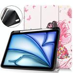 For iPad Air 11 2024 / 2025 Custer Painted 3-Fold Holder Smart Leather Tablet Case(Elf Girl)