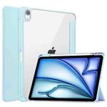 For iPad Air 11 2024 Pure Color 3-fold Clear TPU Smart Leather Tablet Case(Sky Blue)