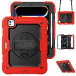 For iPad Pro 11 2024 Silicone Hybrid PC Tablet Protective Case(Red+Black)