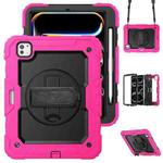 For iPad Pro 11 2024 Silicone + PC Tablet Protective Case(Black+Rose Red)
