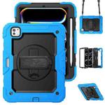 For iPad Pro 11 2024 Silicone Hybrid PC Tablet Protective Case(Black+Light Blue)