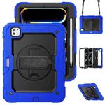 For iPad Pro 11 2024 Silicone + PC Tablet Protective Case(Black+Dark Blue)