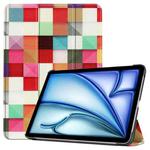 For iPad Air 11 2024 Custer Painted 3-Fold Holder Smart Leather Tablet Case(Magic Cube)