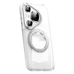 For Huawei Pura 70 Frosted 360 Rotating Holder Magnetic Full Coverage Shockproof Phone Case(Transparent)