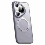 For Huawei Pura 70 Pro Frosted 360 Rotating Holder Magnetic Full Coverage Shockproof Phone Case(Grey)