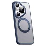 For Huawei Pura 70 Pro Frosted 360 Rotating Holder Magnetic Full Coverage Shockproof Phone Case(Blue)