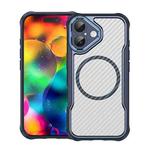 For iPhone 17 Carbon Fiber Texture MagSafe Translucent Phone Case(Blue)
