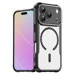For iPhone 17 Pro Carbon Fiber Texture MagSafe Translucent Phone Case(Black)