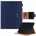 For iPad Pro 13 2024 Solid Color Metal Buckle Leather Smart Tablet Case(Royal Blue)