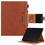 For iPad Pro 13 2024 Solid Color Metal Buckle Leather Smart Tablet Case(Brown)