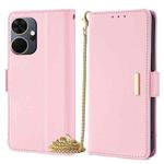 For Itel P55+ 4G Crossbody Chain Leather Phone Case(Pink)