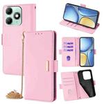 For Itel A90 4G Crossbody Chain Leather Phone Case(Pink)