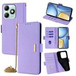 For Itel A90 4G Crossbody Chain Leather Phone Case(Purple)