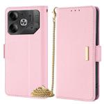 For Tecno Pova 6 5G Crossbody Chain Leather Phone Case(Pink)