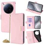 For Tecno Camon 40 Premier 5G Crossbody Chain Leather Phone Case(Pink)