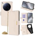 For Tecno Camon 40 Premier 5G Crossbody Chain Leather Phone Case(White)