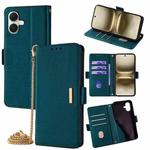For Tecno Pop 10 4G Crossbody Chain Leather Phone Case(Green)