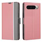 For Google Pixel 9 Twill Texture Side Button Leather Phone Case(Pink)