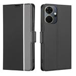 For Itel P55+ 4G Twill Texture Side Button Leather Phone Case(Black)