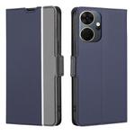 For Itel P55+ 4G Twill Texture Side Button Leather Phone Case(Blue)