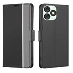 For Itel A50 4G Twill Texture Side Button Leather Phone Case(Black)