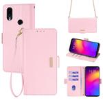 For Meizu Note 9 Crossbody Chain Leather Phone Case(Pink)