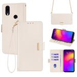 For Meizu Note 9 Crossbody Chain Leather Phone Case(White)