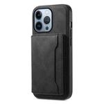 For iPhone 13 Pro Denior D13 Retro Texture Leather MagSafe Card Bag Phone Case(Black)