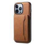 For iPhone 13 Pro Denior D13 Retro Texture Leather MagSafe Card Bag Phone Case(Brown)