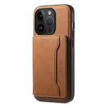 For iPhone 14 Pro Denior D13 Retro Texture Leather MagSafe Card Bag Phone Case(Brown)