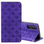 For Oppo Reno3 Pro / Find X2 Lucky Flowers Embossing Pattern Magnetic Horizontal Flip Leather Case with Holder & Card Slots(Purple)