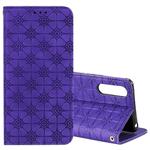 For Sony Xperia 10 II Lucky Flowers Embossing Pattern Magnetic Horizontal Flip Leather Case with Holder & Card Slots(Purple)