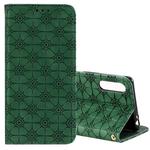 For Sony Xperia L4 Lucky Flowers Embossing Pattern Magnetic Horizontal Flip Leather Case with Holder & Card Slots(Green)