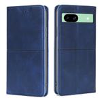 For Google Pixel 8a Cow Texture Magnetic Leather Phone Case(Blue)
