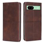 For Google Pixel 8a Cow Texture Magnetic Leather Phone Case(Dark Brown)