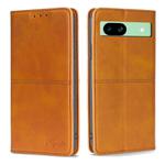 For Google Pixel 8a Cow Texture Magnetic Leather Phone Case(Light Brown)