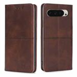 For Google Pixel 9 Cow Texture Magnetic Leather Phone Case(Dark Brown)