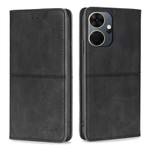 For Itel P55+ 4G Cow Texture Magnetic Leather Phone Case(Black)