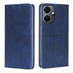 For Itel P55+ 4G Cow Texture Magnetic Leather Phone Case(Blue)