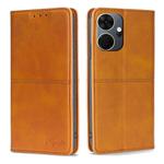 For Itel P55+ 4G Cow Texture Magnetic Leather Phone Case(Light Brown)
