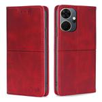 For Itel P55+ 4G Cow Texture Magnetic Leather Phone Case(Red)