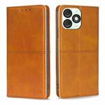 For Itel A50 4G Cow Texture Magnetic Leather Phone Case(Light Brown)