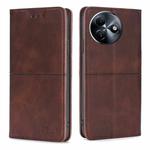 For Itel S24 4G Cow Texture Magnetic Leather Phone Case(Dark Brown)