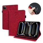 For iPad Pro 13 2024 Calf Texture Embossed Leather Tablet Case(Red)