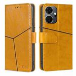 For Itel P55+ 4G Geometric Stitching Leather Phone Case(Yellow)