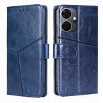 For Itel P55+ 4G Geometric Stitching Leather Phone Case(Blue)