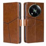 For Itel RS4 4G Geometric Stitching Leather Phone Case(Light Brown)