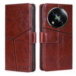 For Itel RS4 4G Geometric Stitching Leather Phone Case(Dark Brown)