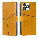 For Itel A50 4G Geometric Stitching Leather Phone Case(Yellow)