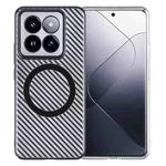For Xiaomi 14 6D Plated Carbon Fiber Clear Magsafe PC Phone Case(Starry Black)